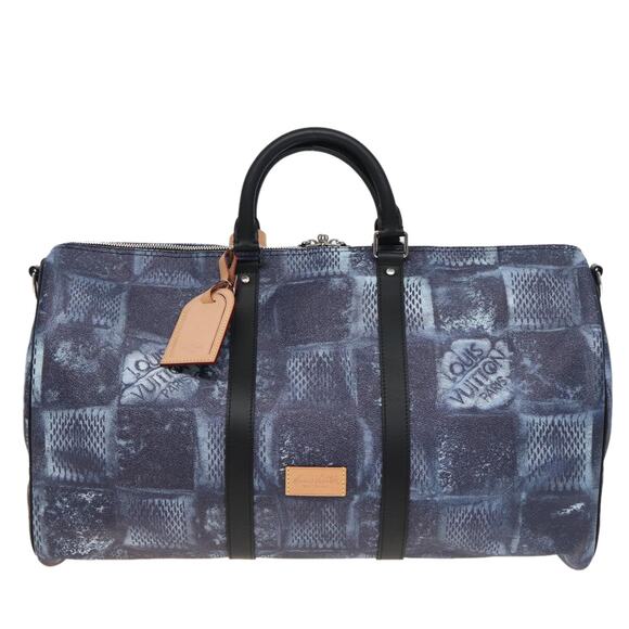 LOUIS VUITTON Damier Salt Keepall Bandouliere 50 Bag Blue N50059 - Picture 13 of 16